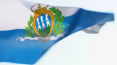 San Marino Flag Flapping Stock Footage 118961467