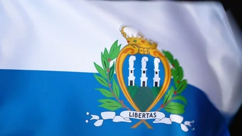 San Marino Flag Flapping Video stock 118968854