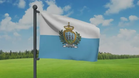 San Marino Flag Stock Footage 153255970