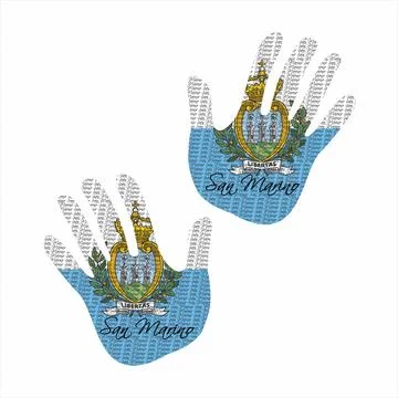 San marino flag hand vector Stock Illustration