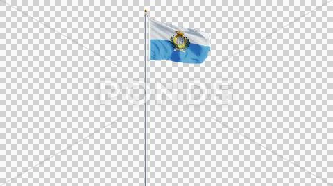 San Marino flag, long shot, isolated with alpha channel Stock Photos