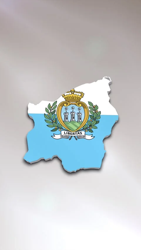 San Marino Flag on Map 스톡 동영상 278212210