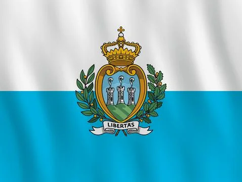 San Marino flag with waving effect, official proportion. Stock Illustration