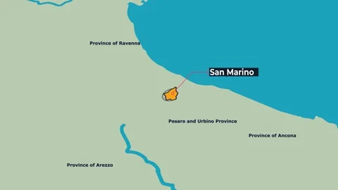 San Marino Map Animation Locator Zoom 4K Motion Graphic Stock Footage 340413539