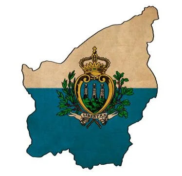 San marino map on  flag drawing ,grunge and retro flag series Stock Illustration