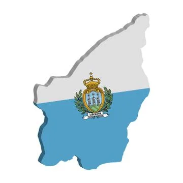San Marino Map flag Vector 3D イラスト素材