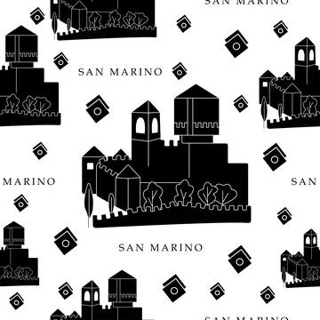 San Marino, seamless pattern Stock Illustration