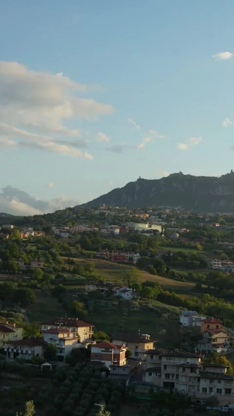 San Marino at sunset Stock Footage 284308729