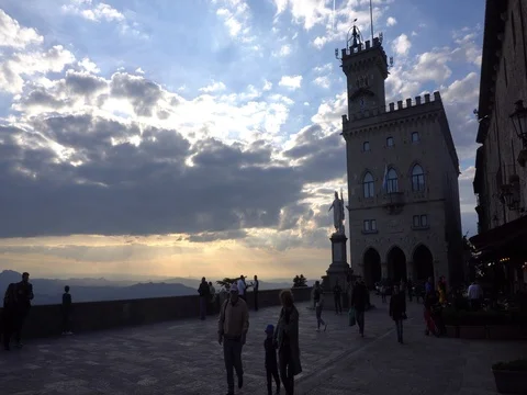 San Marino town square Stock Footage 75631576