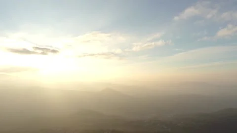 San Marino: view in mountains on nearest villages and cities. San Marino is m Stock Footage 152345376