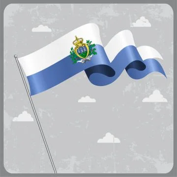 San Marino wavy flag. Vector illustration Stock Illustration
