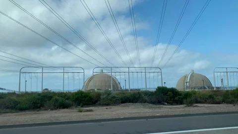 San Onofre Power Plant 4K video Stock Footage