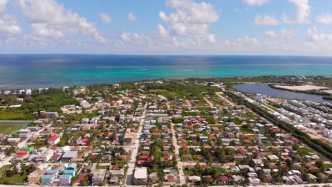 San Pedro DFC General View Drone Video of the Village Area Stock Footage 256928710