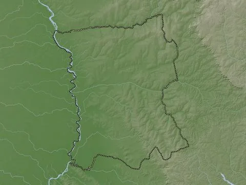 San Pedro, Paraguay. Elevation map colored in wiki style with lakes and river イラスト素材