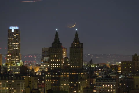 San Remo Moonset Stock Footage 152341170