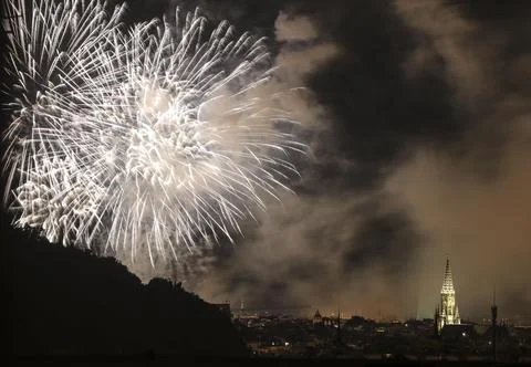 San Sebastian International Fireworks Competition, Espa? - 15 Aug 2017 Stock Photos