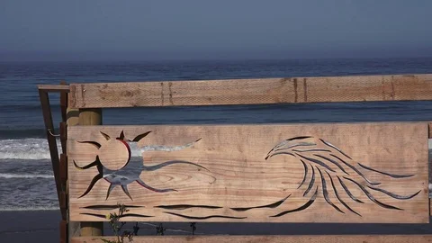 San Simeon public art at the parking pullout Stock Footage