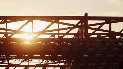 San Siro Stadium, sunset with sun 3.mp4 Stock Footage 323830624