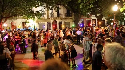 San Telmo Dancing, Buenos Aires, Argentina Stock Footage 73200361