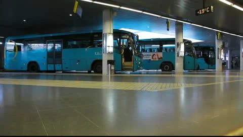 San Telmo Guaguas central bus station Las Palmas de Gran Canaria Spain Stock Footage 10834258