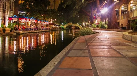 SanAntonio Riverwalk Motion Controlled Timelapse Stock-Footage 42817705