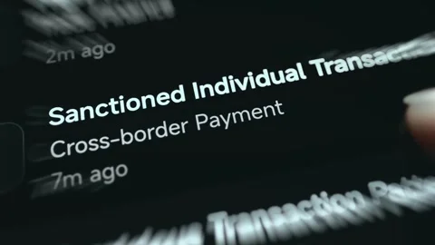Sanctioned Individual Cross Border Payment Alert Stock Footage 339425063
