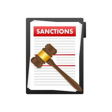 Sanctions document. Diplomatic conflict or business problem. Vector stock Stock Illustration
