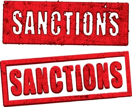 Sanctions rubber stamp. Stock Illustration