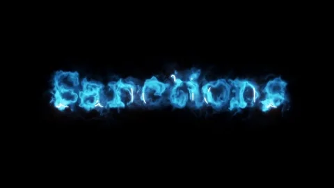 Sanctions the word luminous Stock Footage 76976624