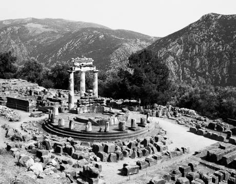 Sanctuary of athena at delphi Stock Photos