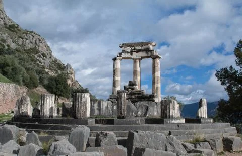 Sanctuary of Athena in Delphi Stock Photos