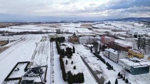 Sanctuary of St. Michael the Archangel in Miejsce Piastowe, Poland Stock Footage 301327643