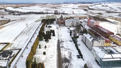 Sanctuary of St. Michael the Archangel in Miejsce Piastowe, Poland Stock Footage 301329056