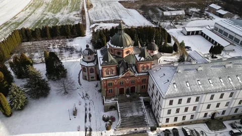 Sanctuary of St. Michael the Archangel in Miejsce Piastowe, Poland Stock Footage 301376397