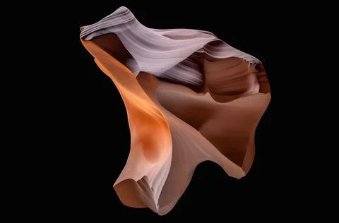 Sand abstract cosmic asteroid object, liquid shape form on black background Stock Illustration