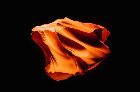 Sand abstract cosmic asteroid object, liquid shape form on black background Stock Illustration