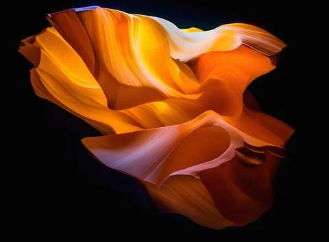 Sand abstract cosmic asteroid object, liquid shape form on black background Stock Illustration