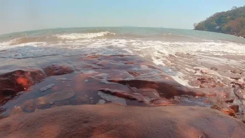 Sand And Waves On Beach Stock Footage 126490884