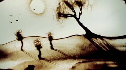 Sand animation. Window Stock Footage 50906496