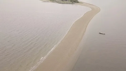 Sand Bar Rhode Island Beach with a Drone 4K Video stock 110924967