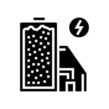 Sand batteries future technology glyph icon vector illustration イラスト素材