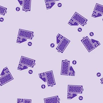 Sand batteries future technology glyph seamless pattern Illustrazione stock
