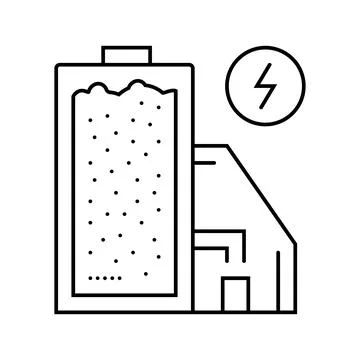 Sand batteries future technology line icon vector illustration Stock Illustration