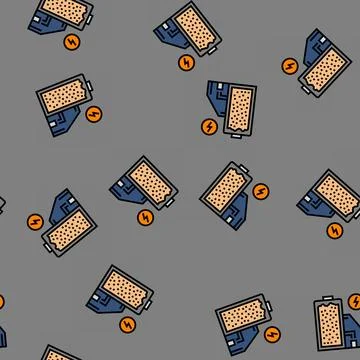 Sand batteries future technology vector seamless pattern Stock Illustration
