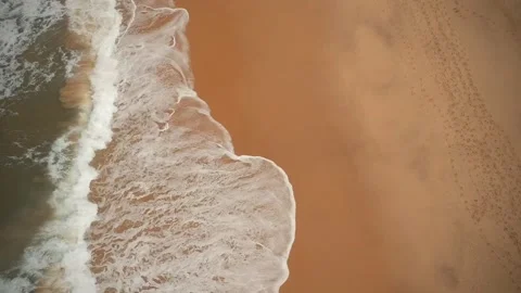 Sand beach aerial, top view of a beautiful sandy beach aerial shot Stock Footage 134835320