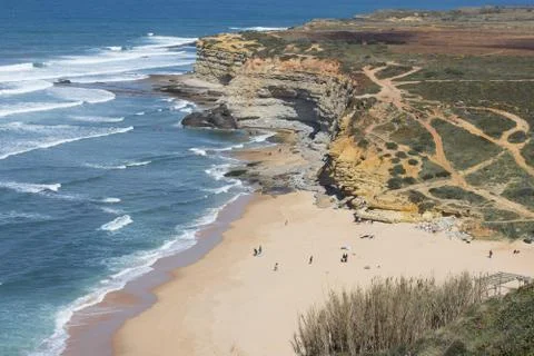 Sand beach aerial view Stock Photos