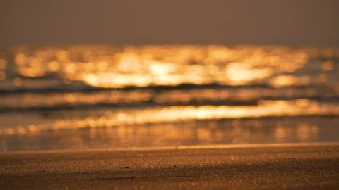 Sand beach and blurred with bokeh background of sea wave Stock Footage 102421862