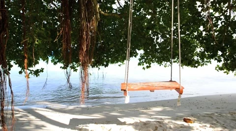 Sand beach and ocean wave, South Male Atoll. Maldives Stock Footage 47189554