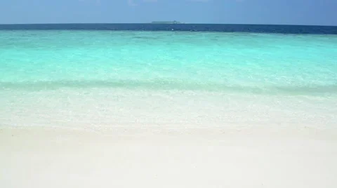 Sand beach and ocean wave, South Male Atoll. Maldives Stock Footage 47191668