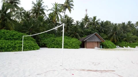 Sand beach and ocean wave, South Male Atoll. Maldives Stock Footage 47194231